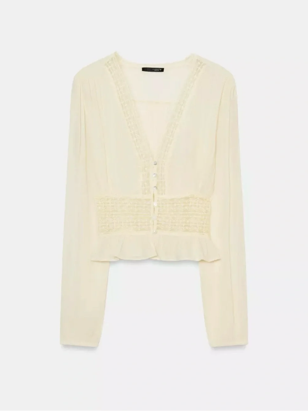 NWT ZARA GAUZE LACE SHIRT